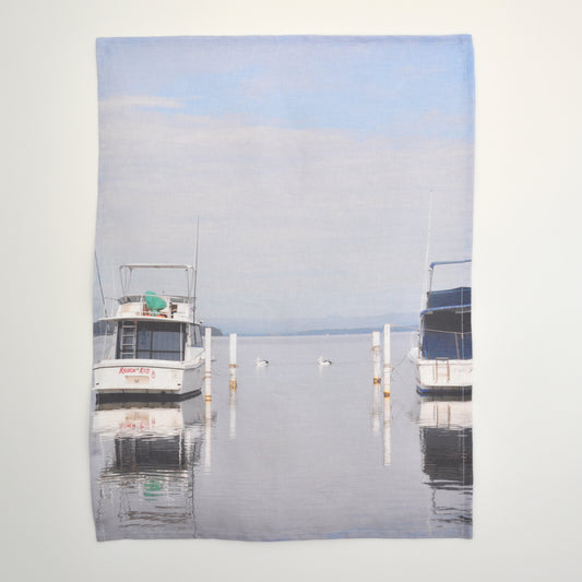 Lakeside Cruising Tea Towel - 100% Linen