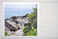 Pinch River unframed 17cm x 17cm Photographic Print on Paper Titled: Reids Reserve #3. The subject of the print is a coastal rocky outcrop looking out over the ocean. Top view.
