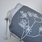 Pinch River yoga mat bag in Kangaroo Paw print n Tempest on Silver Ash (colourway 3_v1). Detail view.